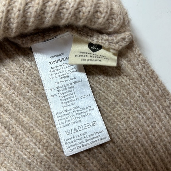 Madewell V-Neck Pullover Sweater Tan Pink Green XXS - Picture 14 of 14